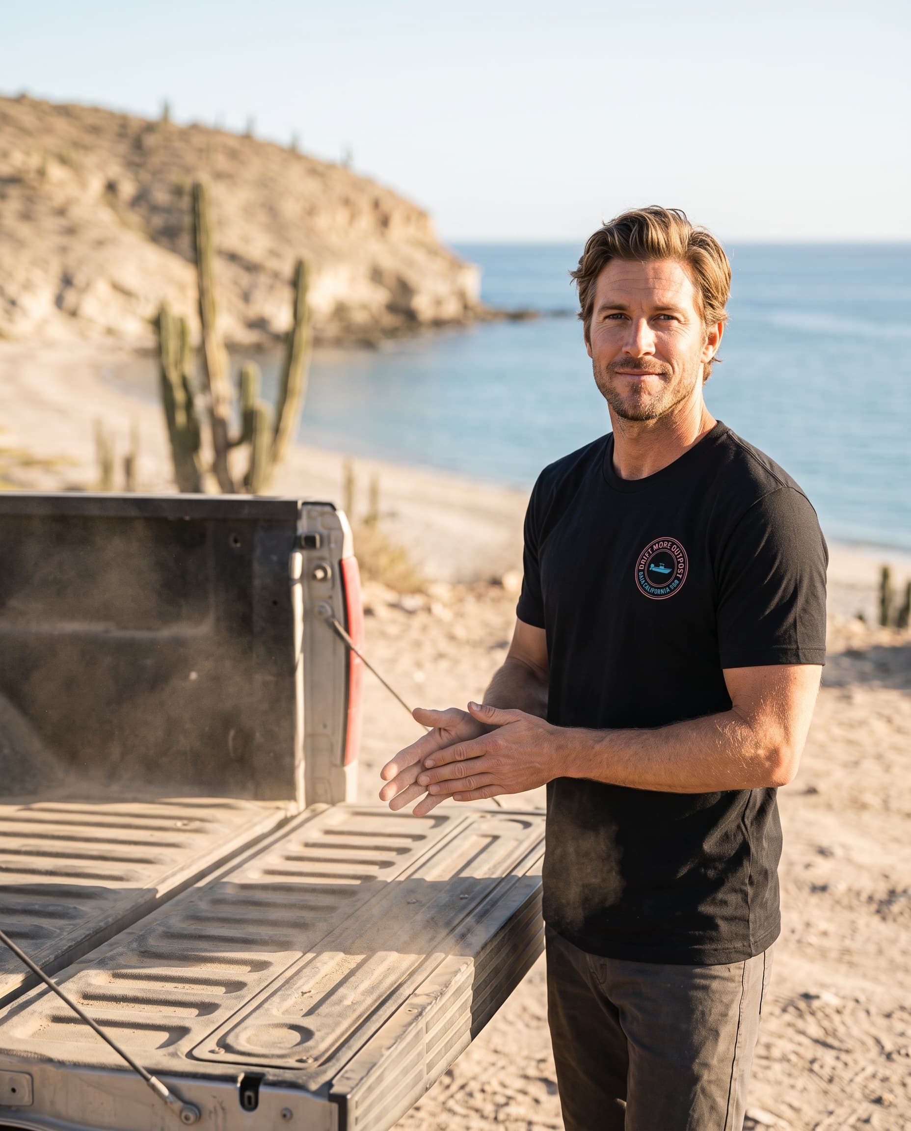 Outpost Tee — Baja — worn