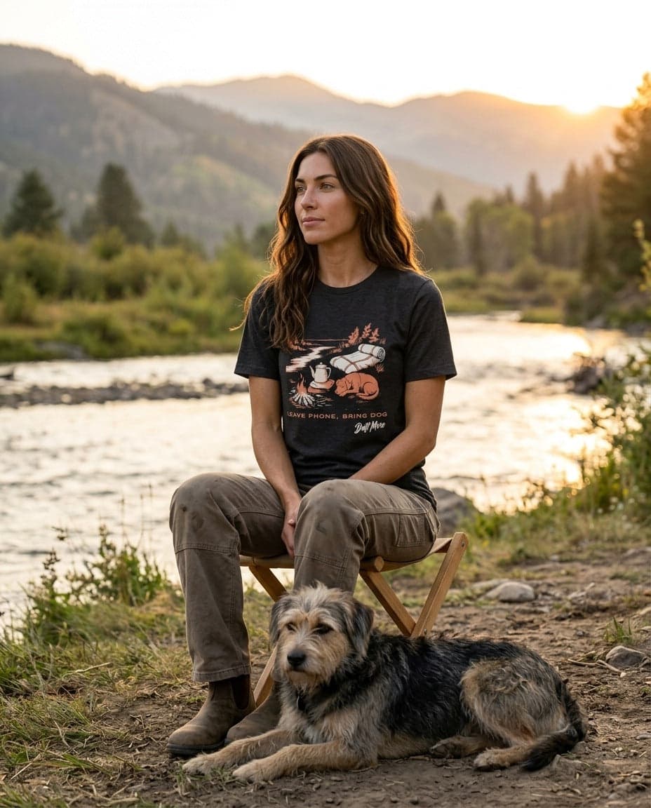 Leave Phone, Bring Dog Tee — Women's — worn