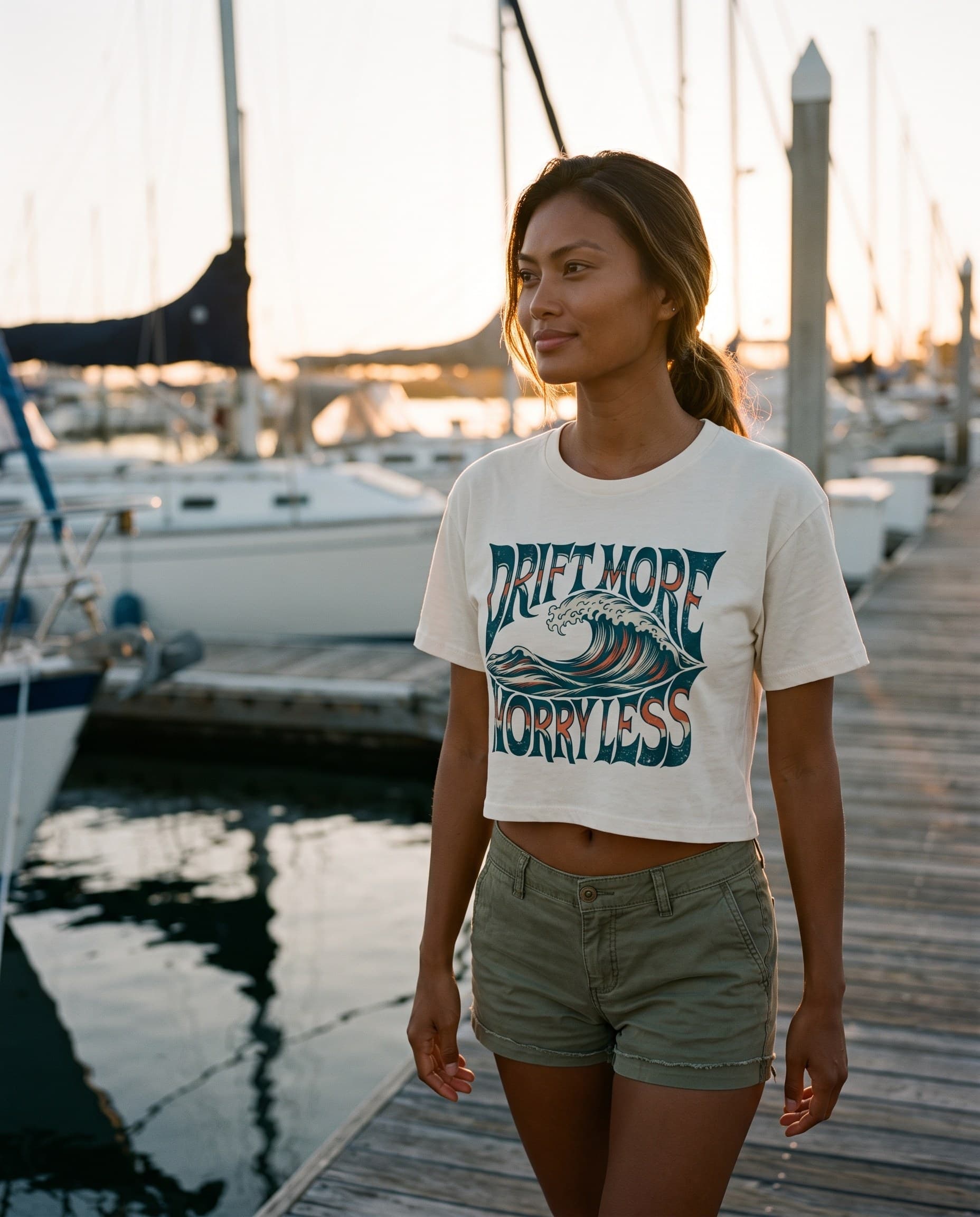 Worry Less Crop Tee — worn