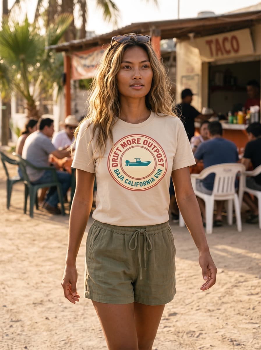 Outpost Tee — Baja — worn