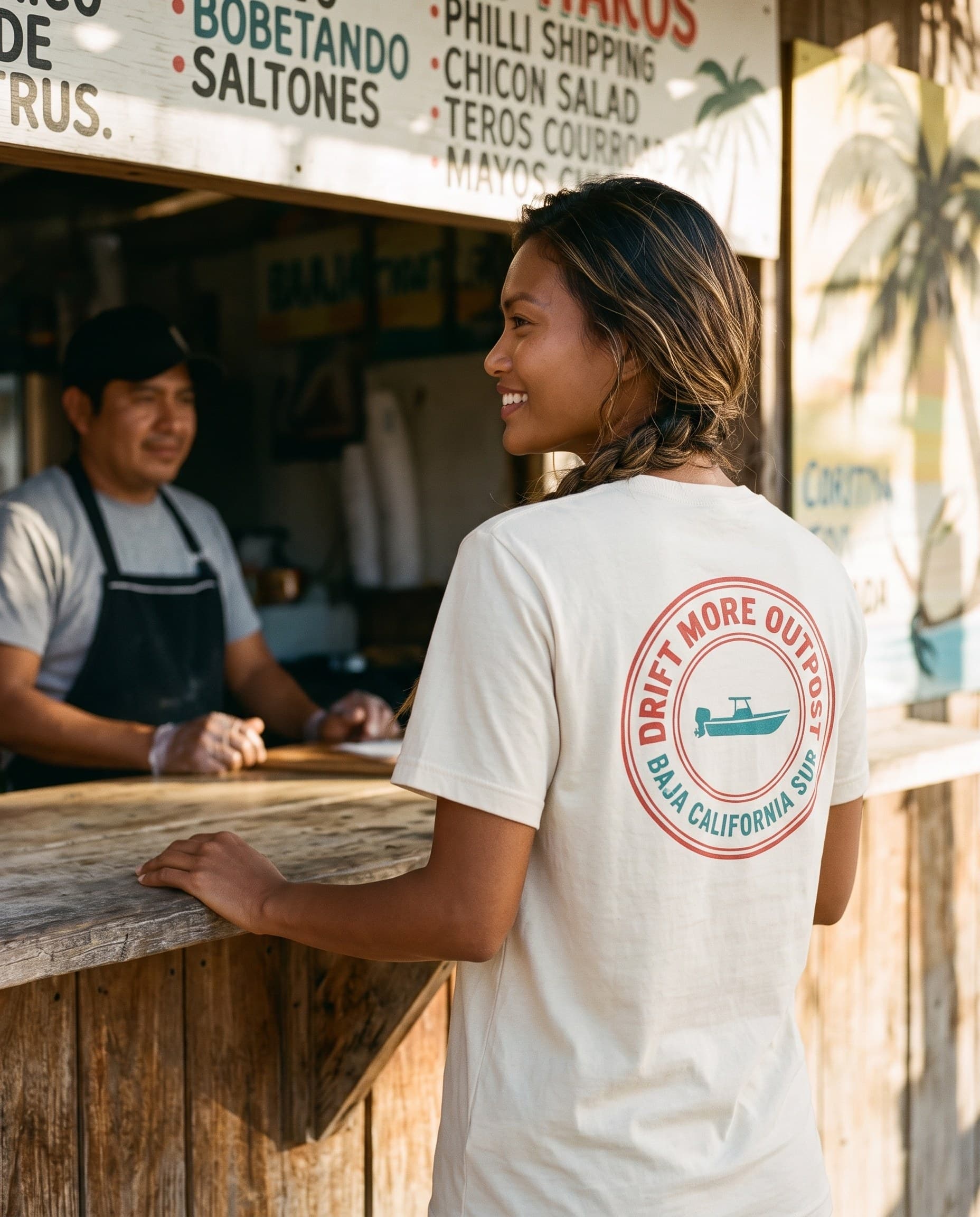Outpost Tee — Baja — worn