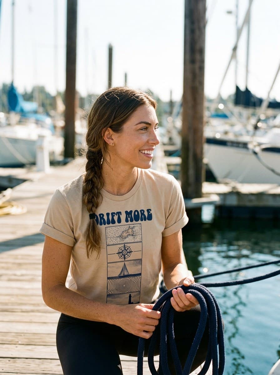 Nautical Drift Tee — worn