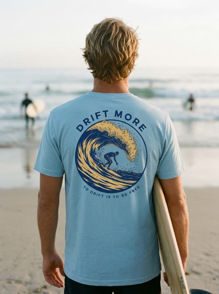 Natural Surfer Crest Tee — worn