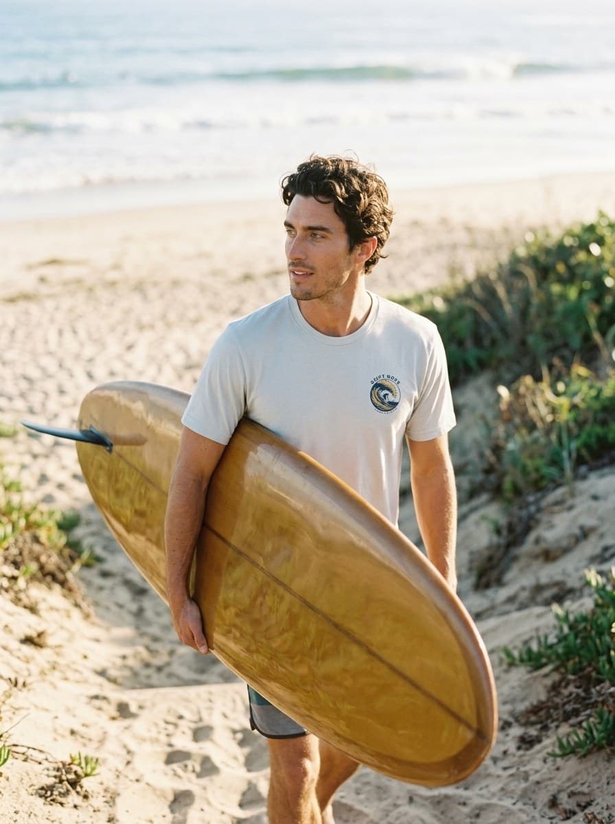 Natural Surfer Crest Tee — worn
