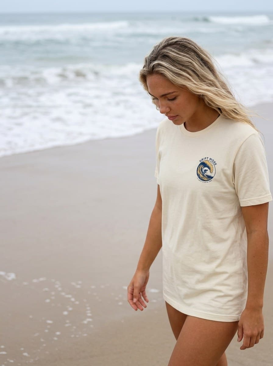 Natural Surfer Crest Tee — worn