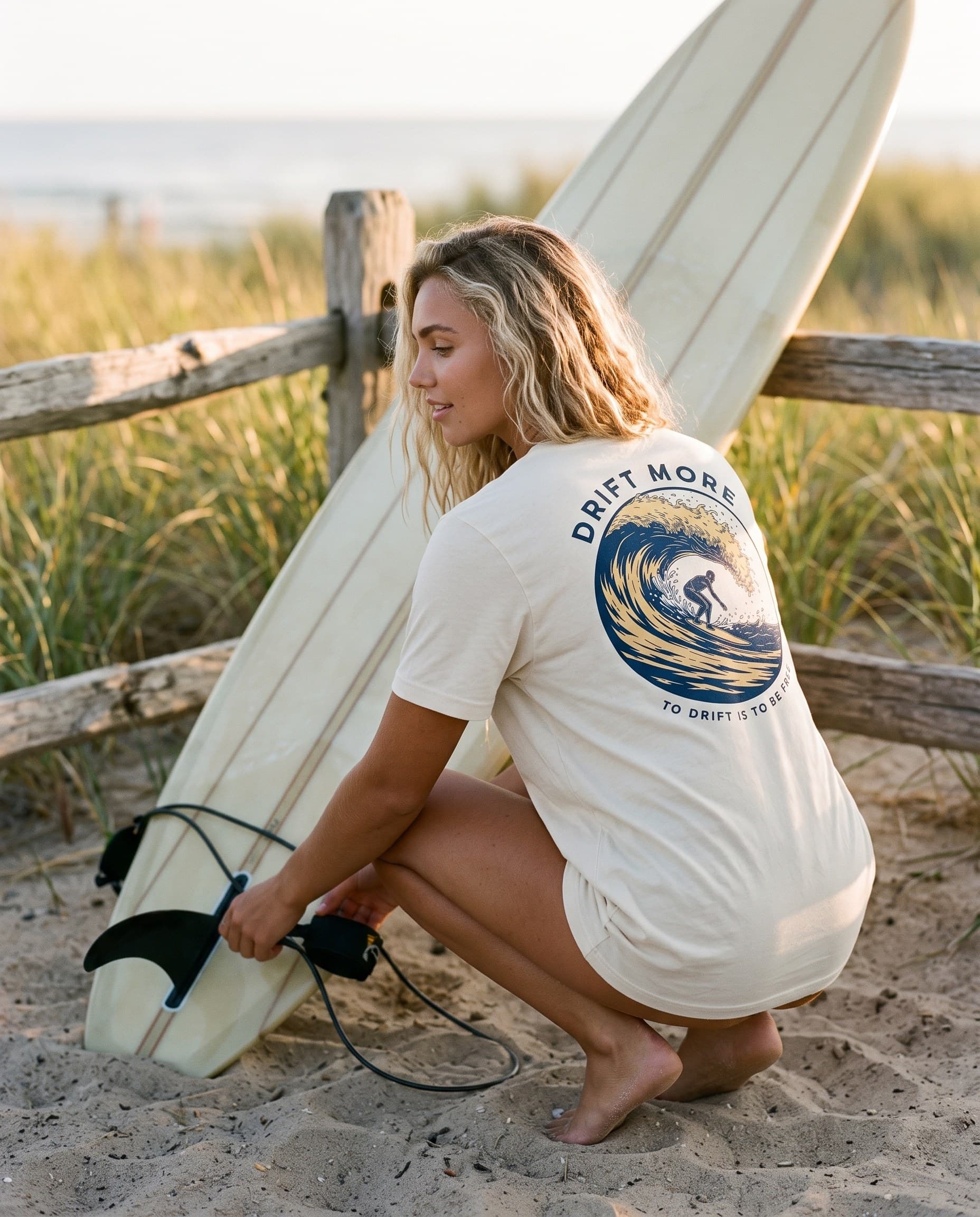 Natural Surfer Crest Tee — worn