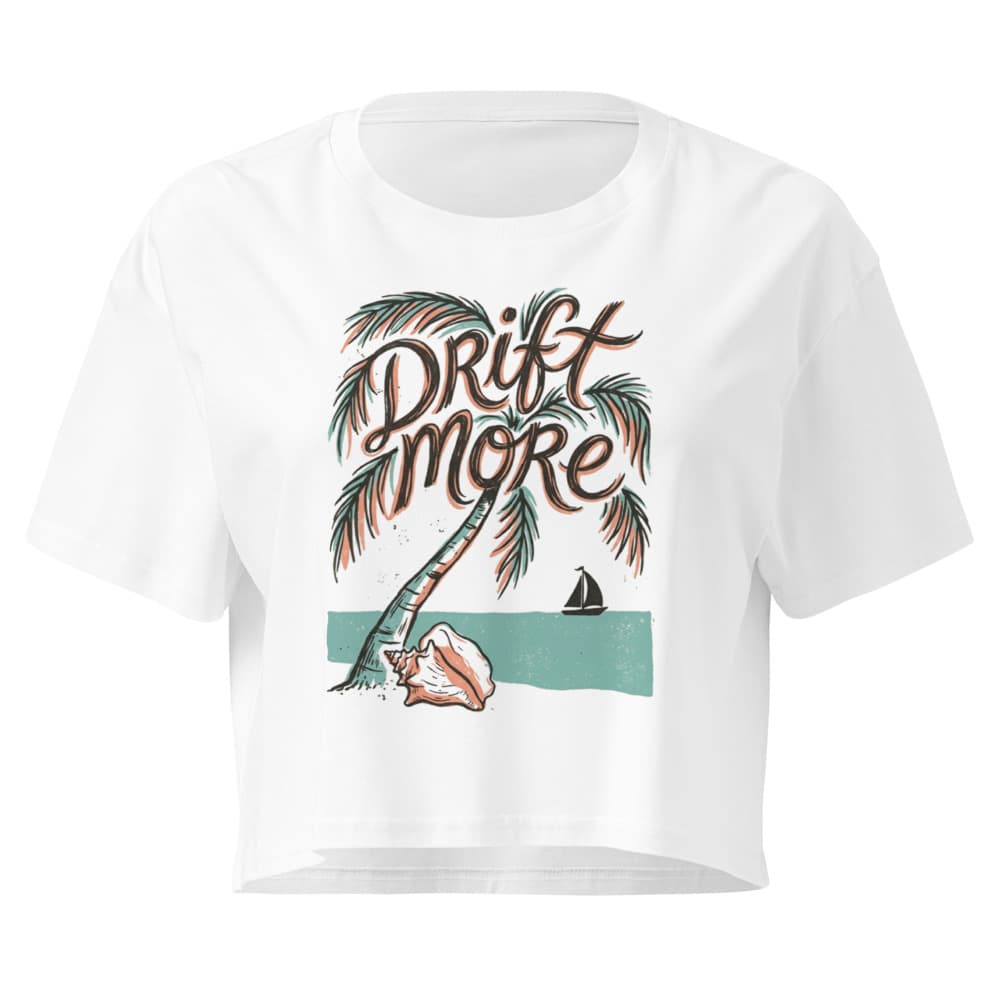 Palm & Conch Crop Tee — White