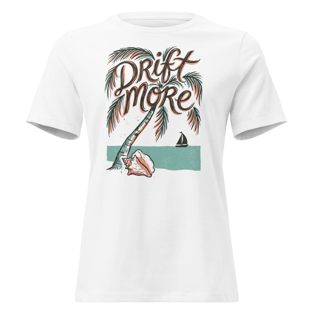 Palm & Conch Relaxed Womens Tee — White