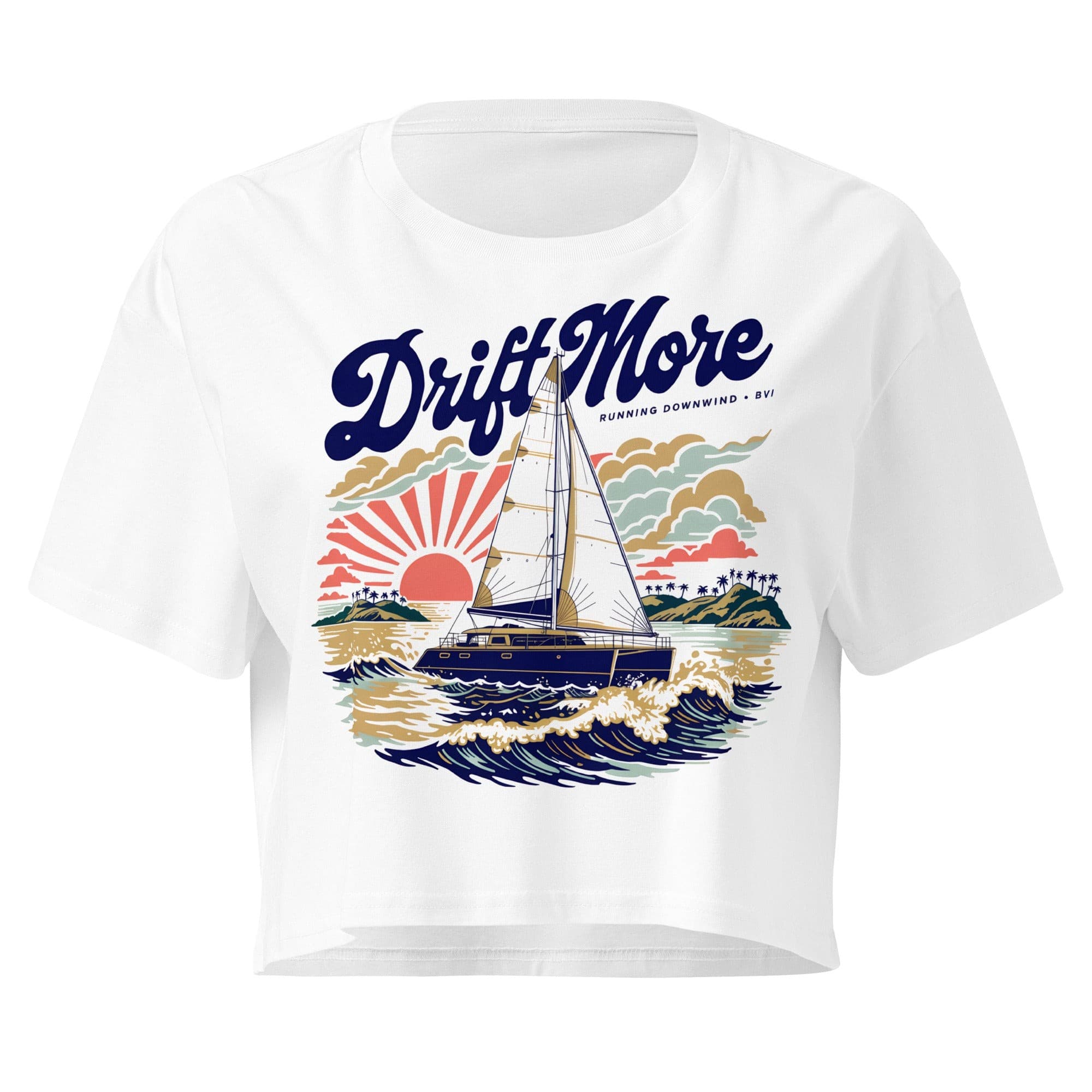 Running Downwind Crop Tee — White